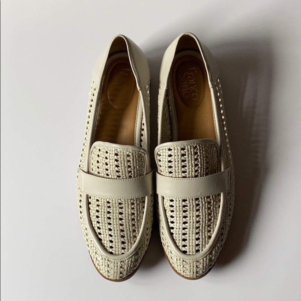 NWOT Franco Sarto Beige Woven Loafers